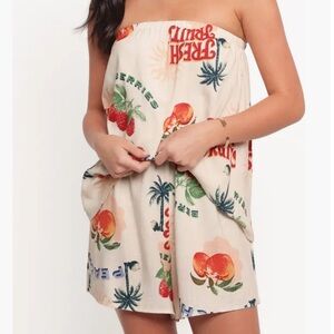 Summer farmers market fresh fruits strapless romper new